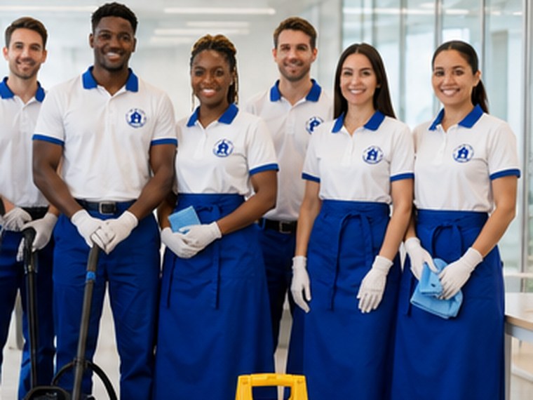 Equipo de Limpieza Vitoria Álava con su material de trabajo
